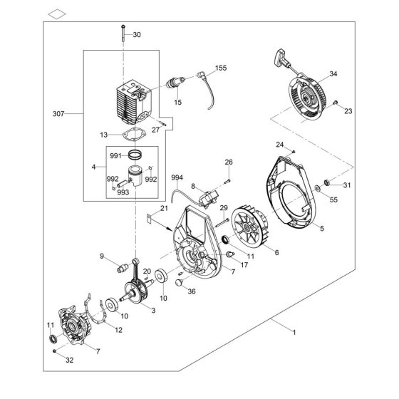 Engine Assembly for Wacker MS52