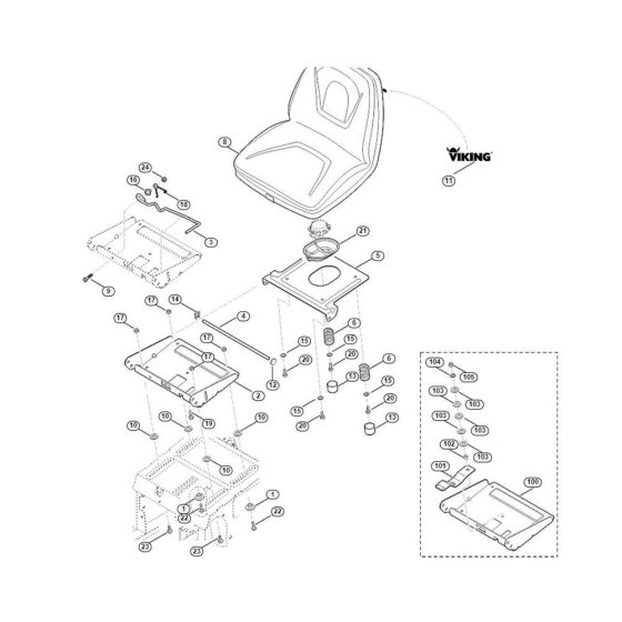 Seat for Stihl/Viking MT 5097.1 Z