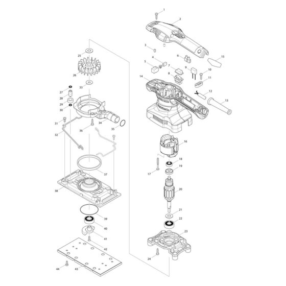 Makita MT923 Sander Assembly