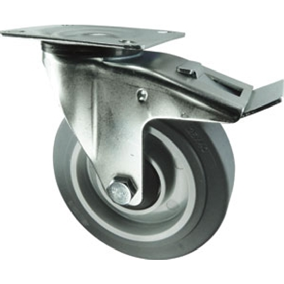Rubber Tyre Braked Castor