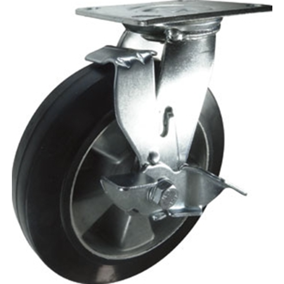Rubber Tyre Braked Castor
