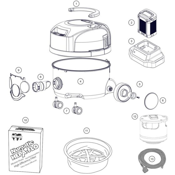 Numatic NBV190NX Assembly