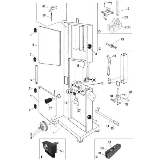 Frame Assembly for Norton Clipper CB651 Masonry Saw
