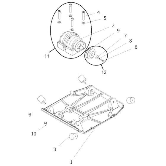 Base Plate Assembly for Norton Clipper CFP14W-D Plate Compactor