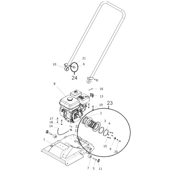 Engine Support for Norton Clipper CFP14W-P Plate Compactor