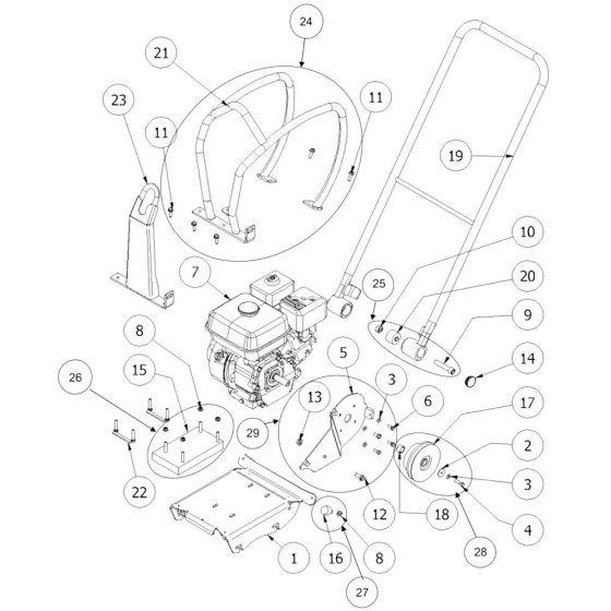 Engine Support Assembly for Norton Clipper CFP16W Plate Compactor