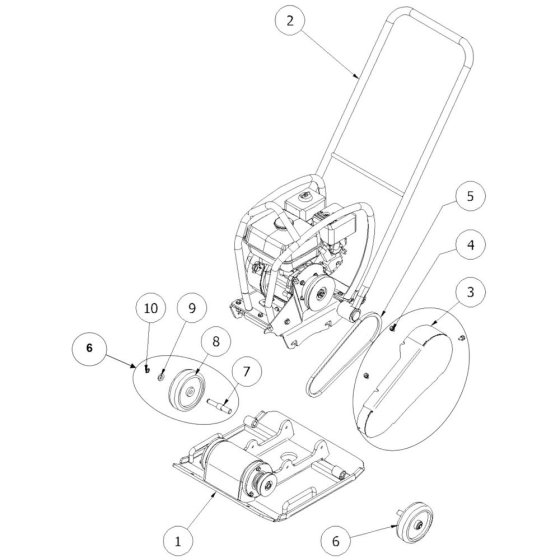 Frame Assembly for Norton Clipper CFP16W Plate Compactor