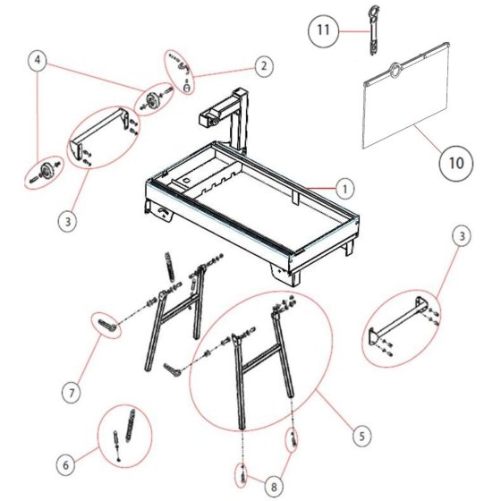 Main Frame Assembly for Norton Clipper CM43 Masonry Saw