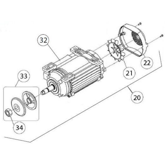 Motor Assembly for Norton Clipper CM43 Masonry Saw