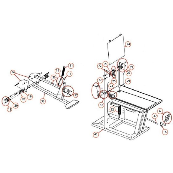 Frame Assembly for Norton Clipper CM601 Masonry Saw