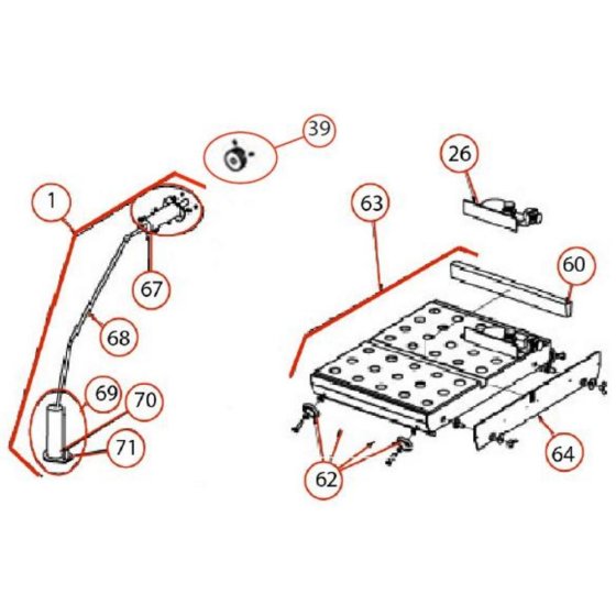 Table Assembly for Norton Clipper CM601 Masonry Saw