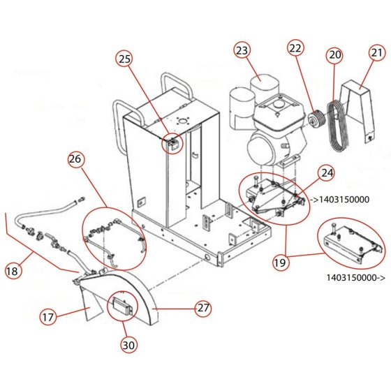 Cutting Head Assembly for Norton Clipper CS1 Floor Saw