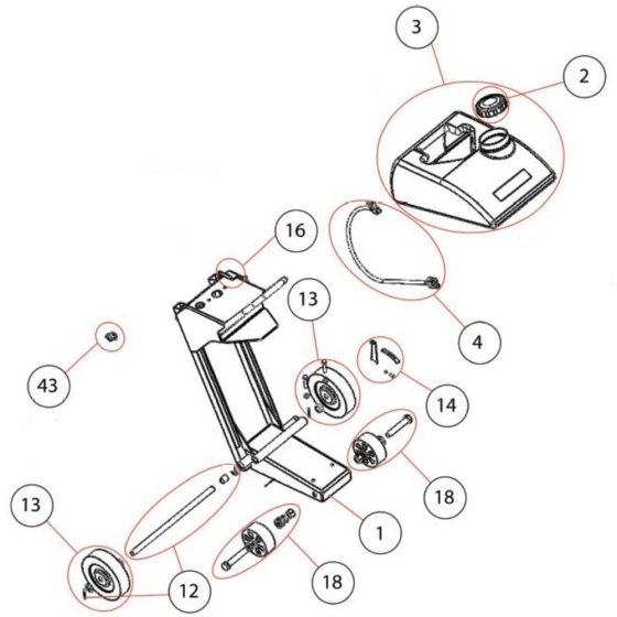 Main Frame Assembly for Norton Clipper CS502LV Floor Saw