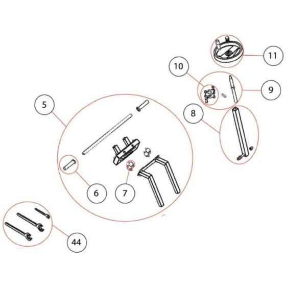 Operating Handle Assembly for Norton Clipper CS502LV Floor Saw
