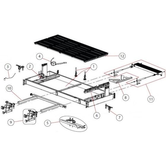 Table Assembly for Norton Clipper TR252 Tile Saw