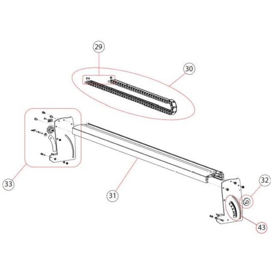 Guiding Rail Assembly for Norton Clipper TR252 Tile Saw