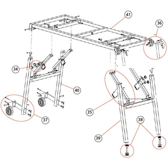 Feet Assembly for Norton Clipper TR252 Tile Saw