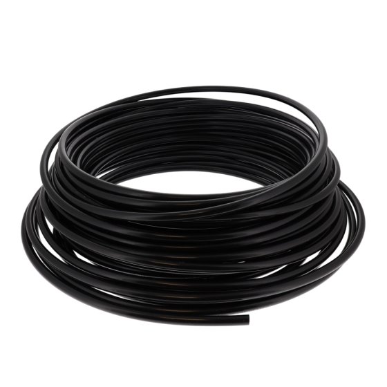 30m Black 3/8" Nylon Tube - 0.250" ID, 250 PSI Rating, Silicone-Free