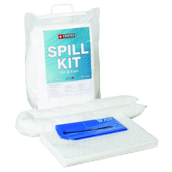 10L Oil & Fuel Sock and Pads Mini Spill Kit