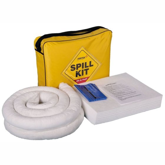 Oil & Fuel 50ltr Spill Kit c/w Absorbent Socks & Pads in a Shoulder Bag