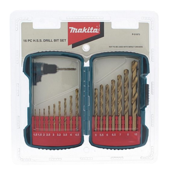 16pc Titanium Plated HSS Bit Set - Genuine Makita Part - OEM No. P-51873