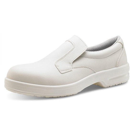 Micro-Fibre Slip On Shoe Texifibre Upper & Anti Bacterial Lining Wh size 06