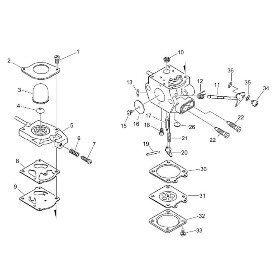 Carburettor for ECHO PAS-2400