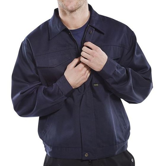 H/weight Drivers Jacket Poly/Cotton c/w Elastic Side Waistband Navy Blue 44