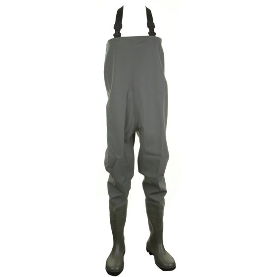 Chest Wading Pants Steel Full Safety Toe Cap & Mid sole Green Size 06