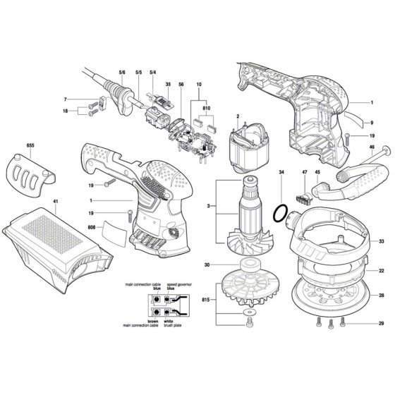 Bosch PEX 400 AE Sander Assembly