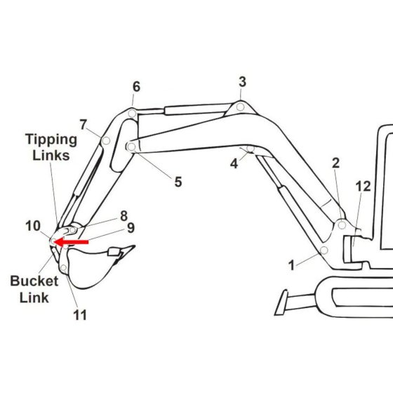 Pin (Position 10) for Kubota KX057-4 Mini Excavators - Replaces RD451 66740