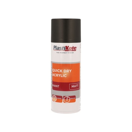 Trade Quick Dry Acrylic Spray Paint Matt Black 400ml