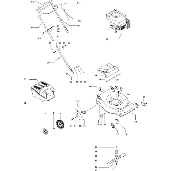 Flymo QUICKSILVER 46S Assembly