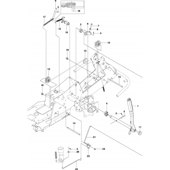 Mower Lift Assembly for R214 T AWD