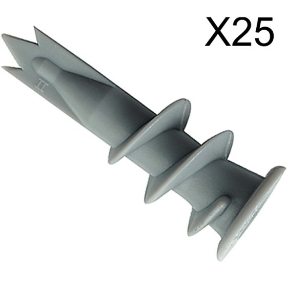 Nylon Self-Drill Plasterboard Fixing Pack of 25 by Rawlplug - R-S1-DRA01/25