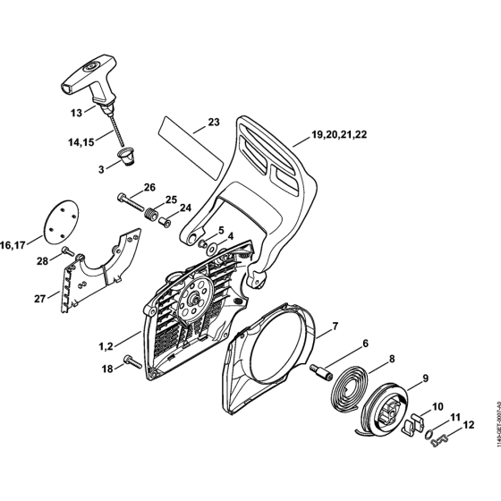 Rewind Starter & Hand Guard