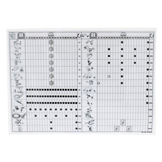 Maintenance Label for Kubota KX016-4, KX019-4 Mini Excavators - OEM No. RG158 57860