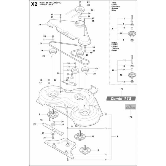 Cutting Deck 112cm Assembly