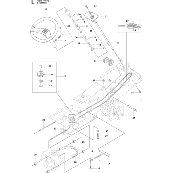 Steering Assembly for Husqvarna
