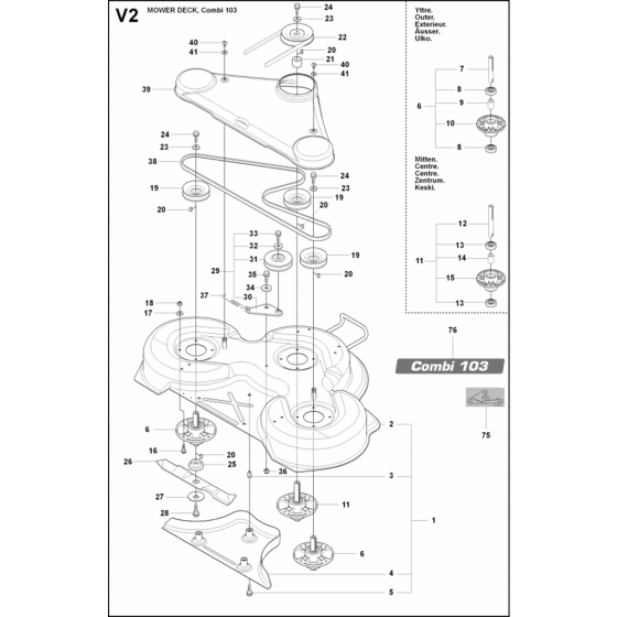 Cutting Deck 103cm-2 Assembly