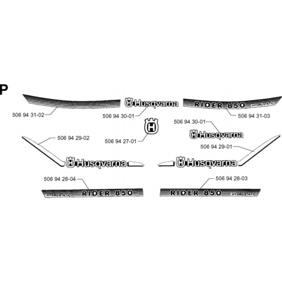 Decals for Husqvarna Rider 850 HST