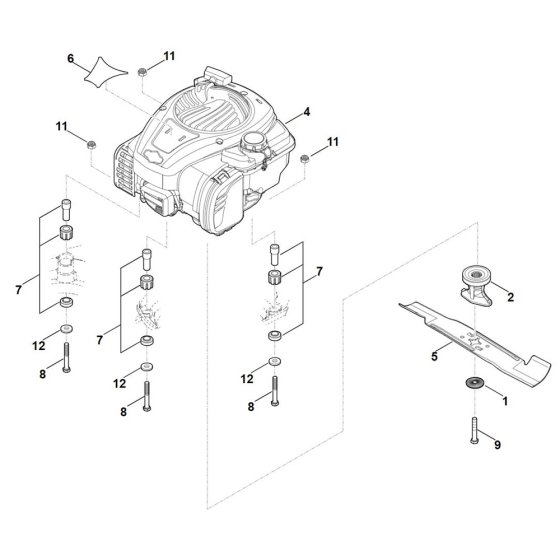 Engine and Blade for Stihl Mower