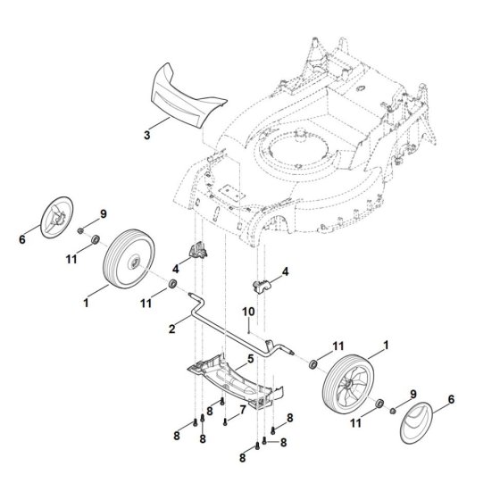 Front Axle & Cover for Stihl Mower