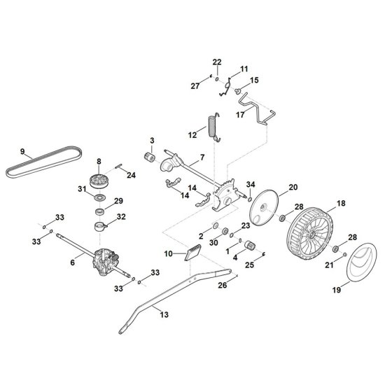 Shaft & Gear Box for Stihl Mower