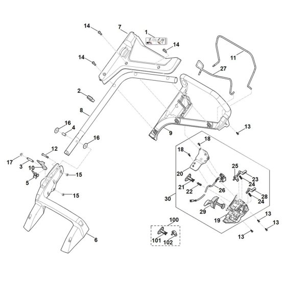 Handle for Stihl RMA 443.2 VC