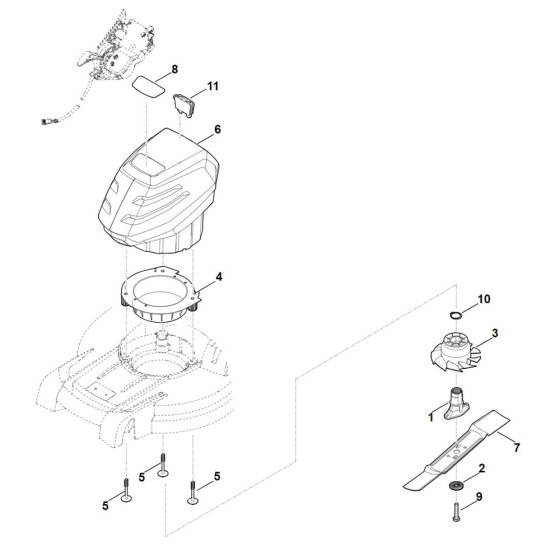 Engine and Blade for Stihl Mower