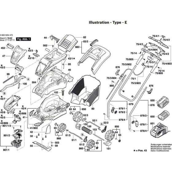 Bosch Rotak 370 LI Assembly