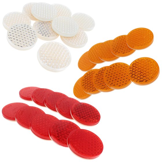 Durite 55mm Round Self-Adhesive Reflectors - Amber, Clear, Red