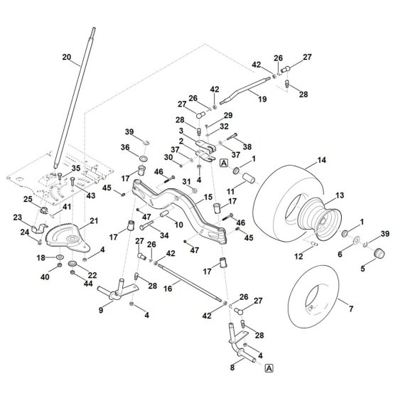 Steering & Front Wheel for Stihl