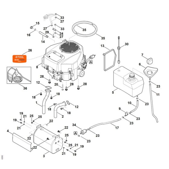 Engine and Tank for Stihl Mower